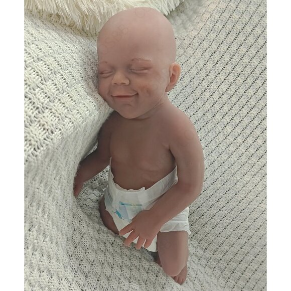 6.82lbs Full Body Platinum Silicone Reborn Baby Boy Doll 45cm Sleeping Newborn - Picture 5 of 16